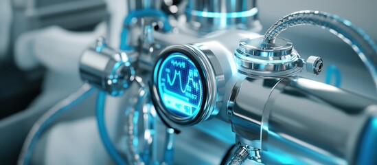 Poster - Advanced Technology: Futuristic Machine with Digital Display and Metal Components