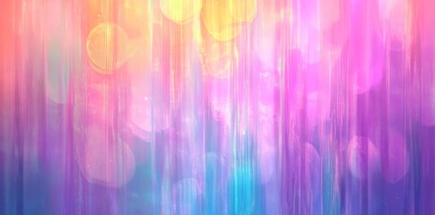 Fototapete - A soft pastel holographic frosted window refraction pattern and seamless trendy iridescent rainbow corrugated ribbed glass background texture combine to create a modern blurry pearlescent unicorn