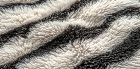 Poster - Seamless black and white stripe pattern of zebra skin or tiger fur, creating a tileable monochrome African safari wildlife background texture with an abstract trendy boho chic fashion animal print