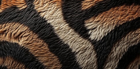 Poster - Abstract trendy boho chic fashion animal print camouflage motif featuring a seamless tileable monochrome black and white African safari wildlife background texture with a zebra skin or tiger fur