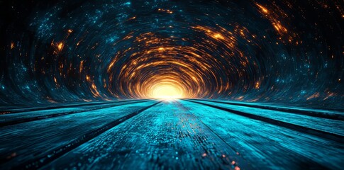 Poster - In the realm of abstract cyberspace, information flows freely through wireless data transmission and high-speed internet, as illustrated in a 3D neural network representation, emphasizing the