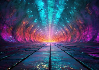Poster - Ethereal Lens offers a rainbow light streak transparent effect, paired with a crystal light leak effect for photo overlay and modern illustration, complete with an iridescent crystal leak glare