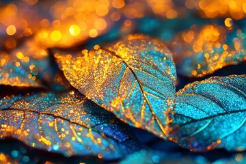 Aufkleber - A brown and gold luxury abstract bokeh Christmas background filled with blurred glitter lights and sparkles creates a festive magical atmosphere ideal for holidays, birthday parties, New Year's Eve,