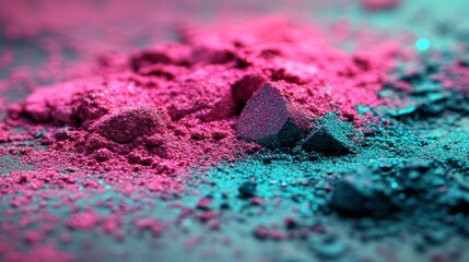 Poster - the background has a grainy appearance with a color gradient of blue, pink, and purple