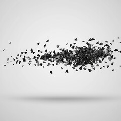 Poster - Visualization of fragmented pieces and exploded remnants of a wall. Shatter and destruction effect depicted in a modern illustration on a transparent background