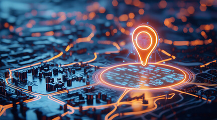 Poster - Franchise concept. Expansion Strategy Visualization and Franchise Business Growth, a futuristic 3D-rendered infographic showing a glowing digital roadmap of franchise locations expanding globally
