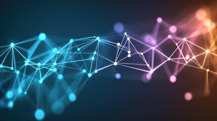 Poster - Abstract Network Connection Points, Data Transmission Concept Illustration