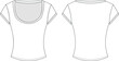 © sin - scoop neck u neck short cap sleeve fit bodycon tshirt tee blouse top template technical drawing flat sketch cad mockup fashion woman design style model