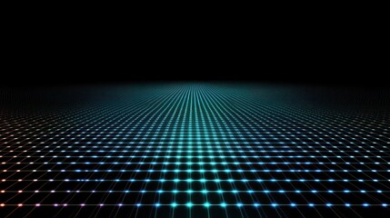 Poster - Cyberpunk Grid Horizon: Glowing Neon Lines on a Dark Background