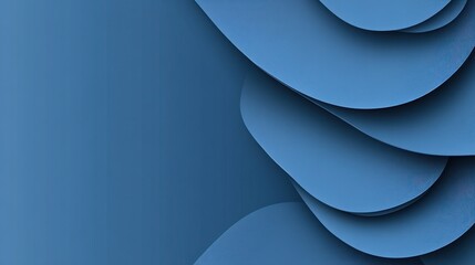 Poster - Elegant Blue Abstract Background with Overlapping Geometric Shapes Design