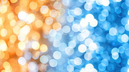 Poster - A vibrant blend of orange and blue bokeh lights creates a stunning visual contrast, perfect for backgrounds and decorative themes.
