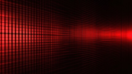 Poster - Abstract Red Grid Background with Perspective and Glowing Light Effect