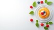 © zipop - Stack of pancakes with berries and syrup on a white plate