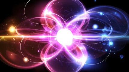 Aufkleber - Abstract Glowing Spheres and Lines Creating a Dynamic and Energetic Design