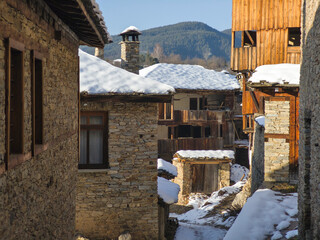 Wall Mural - Winter view of Village of Kovachevitsa, Bulgaria