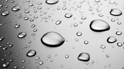 Aufkleber - In a moment frozen in time, glistening water droplets form delicate patterns on a smooth, shiny surface, highlighting the beauty of nature's artistry