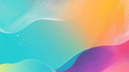 Poster - Abstract Gradient Background with Dynamic Waves and Dots for Modern Design