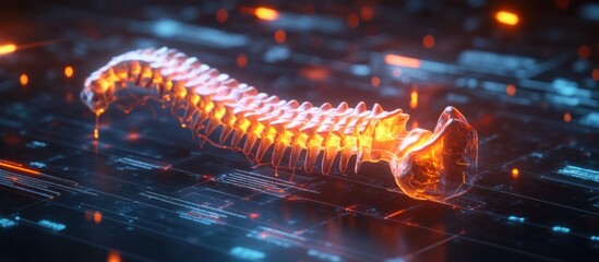 Poster - Futuristic Spine Visualization with Digital Network Integration and Innovation