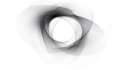 Poster - Abstract Smoke Rings Minimalist Illustration in Grayscale Tones