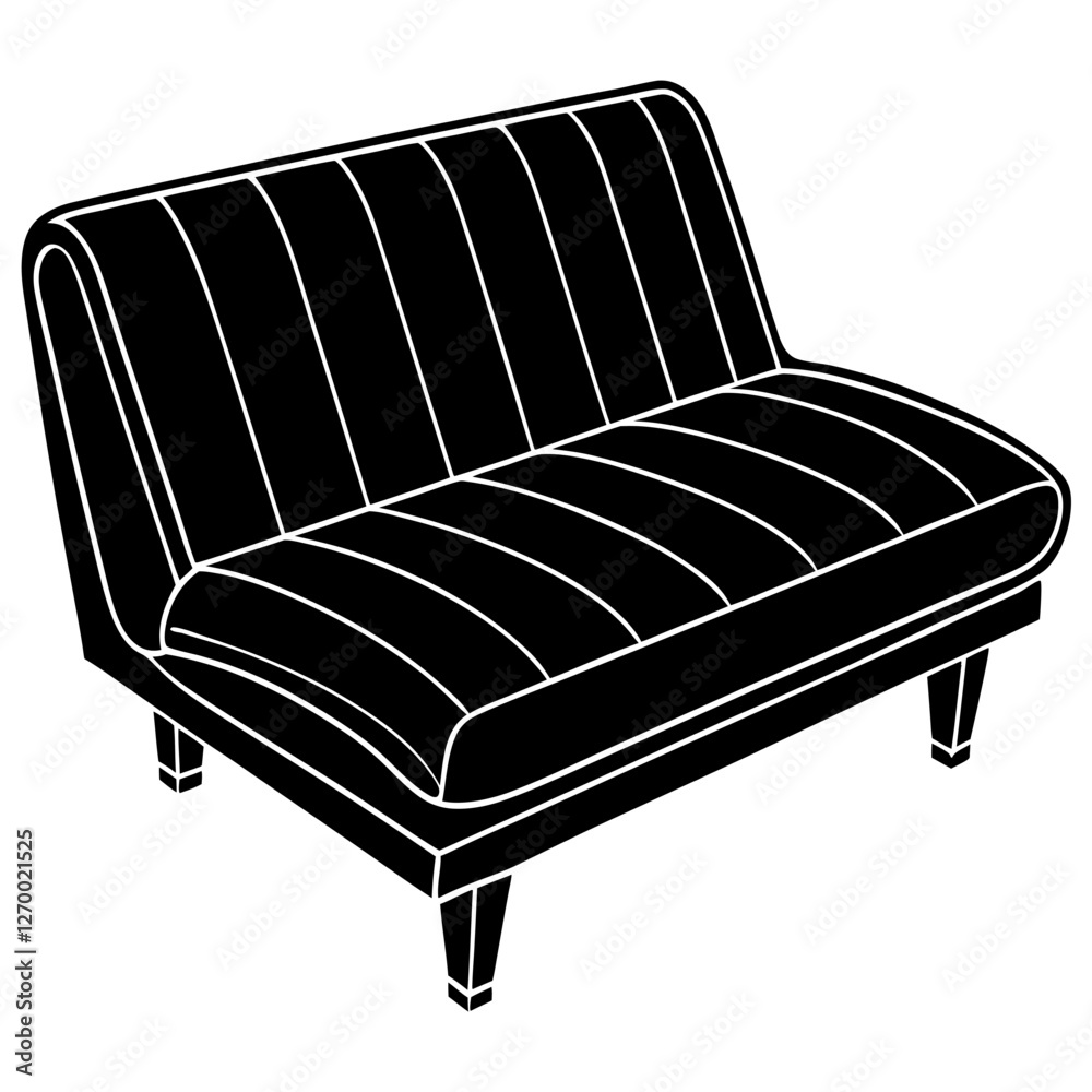Convertible Futon Vector Illustration - Cartoon, Clipart & Line Art ...