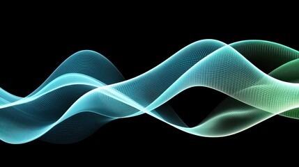 Poster - Abstract flowing digital wave background, technology and innovation concept