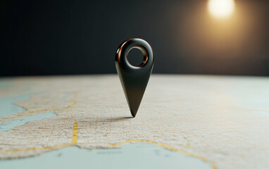 Poster - Map Pin on Detailed Map location marker. Location marker on map. Map Pin location