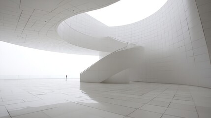Poster - Serene Minimalist Architecture: A Modern White Interior