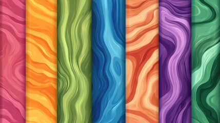 Poster - Abstract Vibrant Wood Grain Textures in Spectrum of Colors