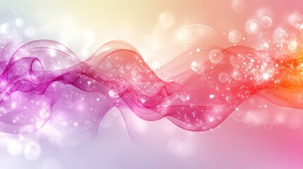 Poster - Elegant Abstract Flowing Ribbon Design with Soft Gradient Background