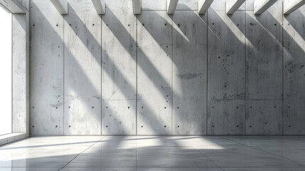 Poster - Modern concrete interior with shadows and natural light