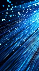 Aufkleber - Dynamic Blue Light Beams and Glittering Flecks Creating a Stunning Visual Design : Generative AI