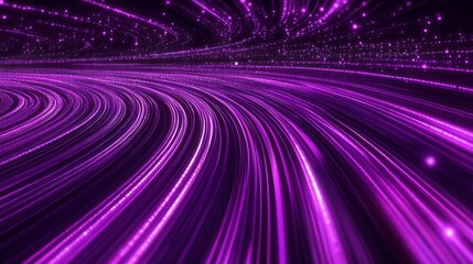 Poster - Mesmerizing Purple Light Waves Creating a Fluid Abstract Background of Movement and Energy : Generative AI