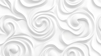Poster - Elegant swirling white textured background abstract design digital art minimalist style close-up view aesthetic concept
