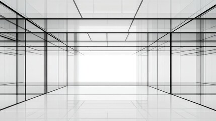 Poster - Abstract Glass Structure: A Modern Architectural Visualization