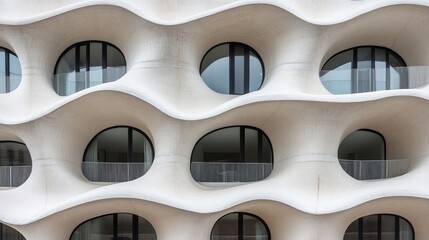 Poster - Sculptural Concrete Facade:  A Modern Architectural Masterpiece