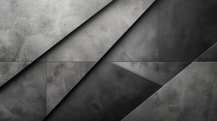 Poster - modern abstract concrete texture with geometric shapes and angles, showcasing blend of gray tones an