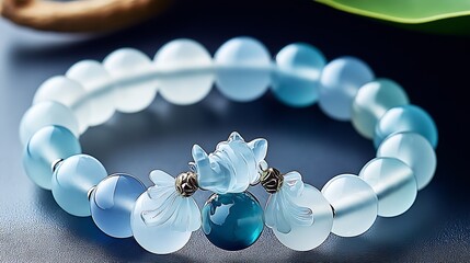 Poster - Unique blue fox bracelet with intricate designs and stunning gemstone detailing for a stylish look : Generative AI