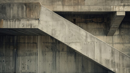 Poster - concrete staircase with industrial design and textured walls, showcasing modern architecture and min