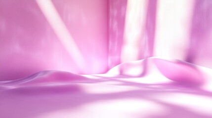 Poster - Minimalist Pink Landscape with Soft Lighting and Gentle Shadows Backdrop