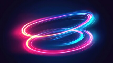 Aufkleber - Abstract Swirl of Neon Lights: Dynamic Energy and Vibrant Colors