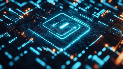 Fototapete - Advanced Digital Privacy Symbol Highlighting Data Protection in Cybersecurity : Generative AI