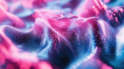 Poster - Digital energy waves in neon pink and blue, creating a vibrant, high-tech aesthetic.