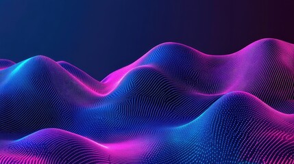 Poster - Digital energy waves in neon pink and blue, creating a vibrant, high-tech aesthetic.