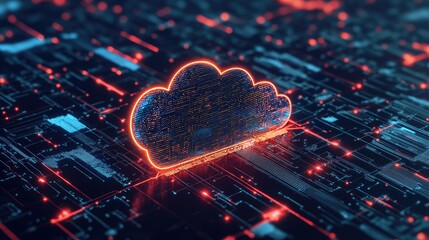 Poster - Global artificial intelligence ecosystem with futuristic cloud-based AI automation.