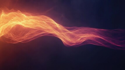 Aufkleber - Abstract Energy Wave with Dynamic Glowing Lines and Dark Background