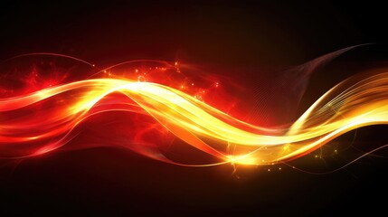 Poster - Modern abstract technology background with glowing gradient waves in a sleek digital style.