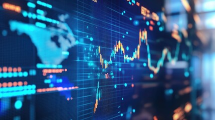 Poster - Real-time financial trend visualization with stock market fluctuations, economic forecast tools, and global trade analytics