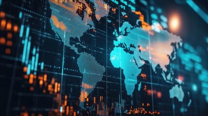 Poster - Real-time financial trend visualization with stock market fluctuations, economic forecast tools, and global trade analytics