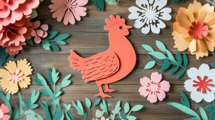 Poster - A collection of fussy cut templates featuring flowers and chicken designs, perfect for craft projects, laid out for an easy and creative crafting experience.