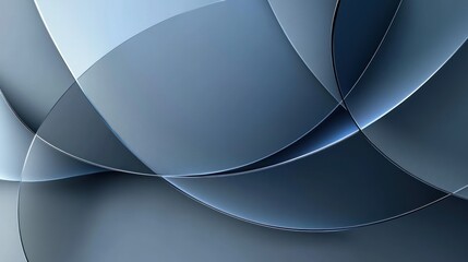 Poster - Elegant Blue Gradient Abstract Background with Flowing Curved Lines